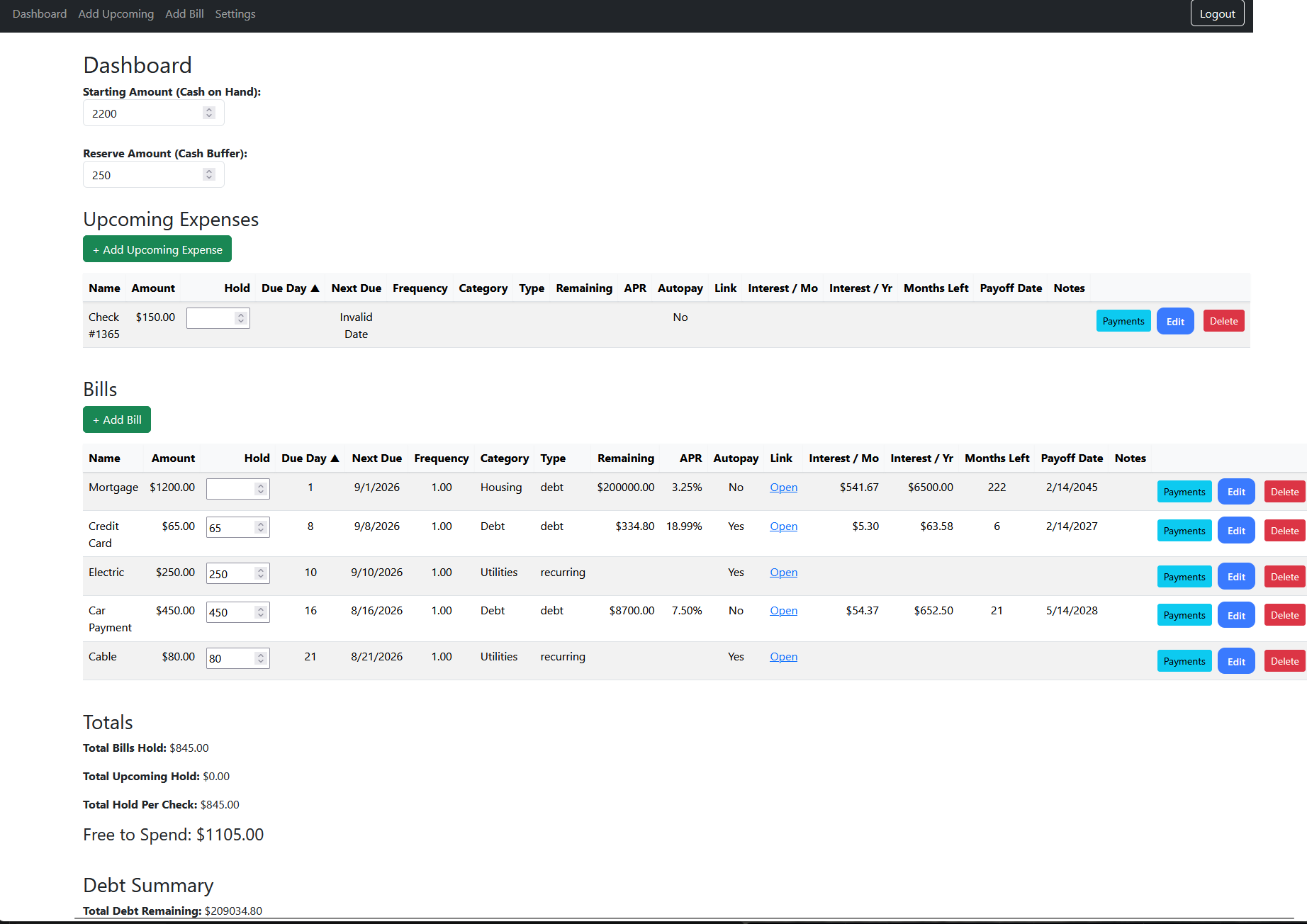 BillPilot screenshot