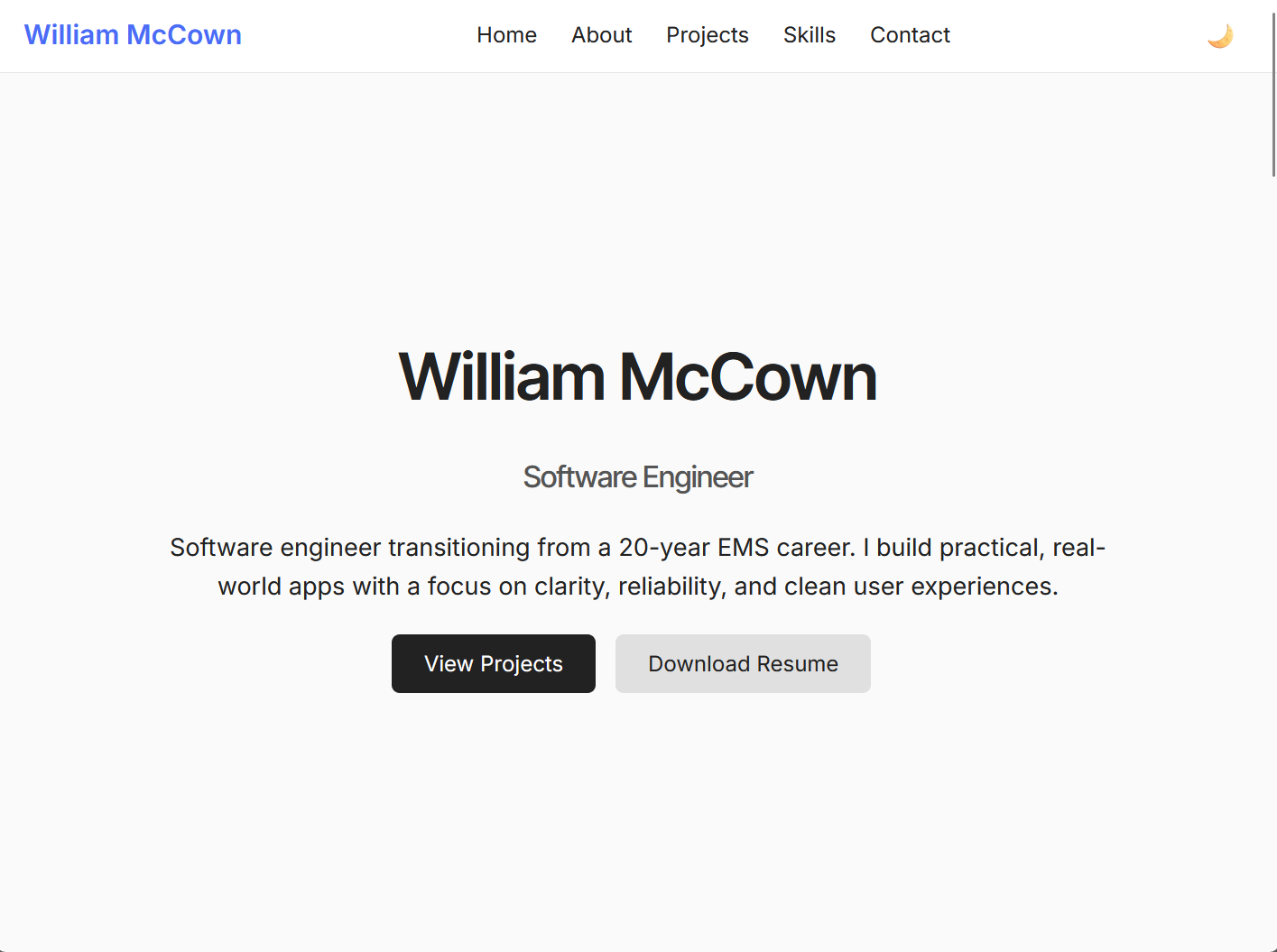 Portfolio Website screenshot