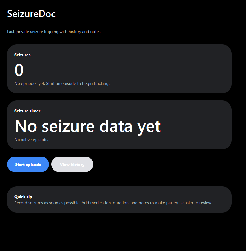 SeizureDoc screenshot